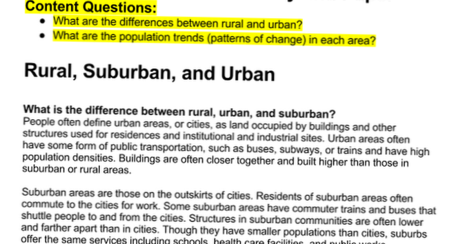 difference between urban and rural life essay